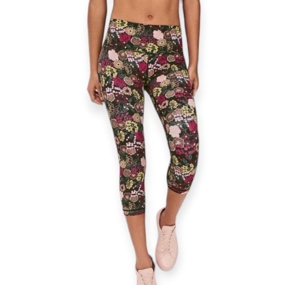 Lululemon Wunder Under High Rise 21" Crop Leggings Floral Fluorolace Multi 4 - Picture 1 of 15